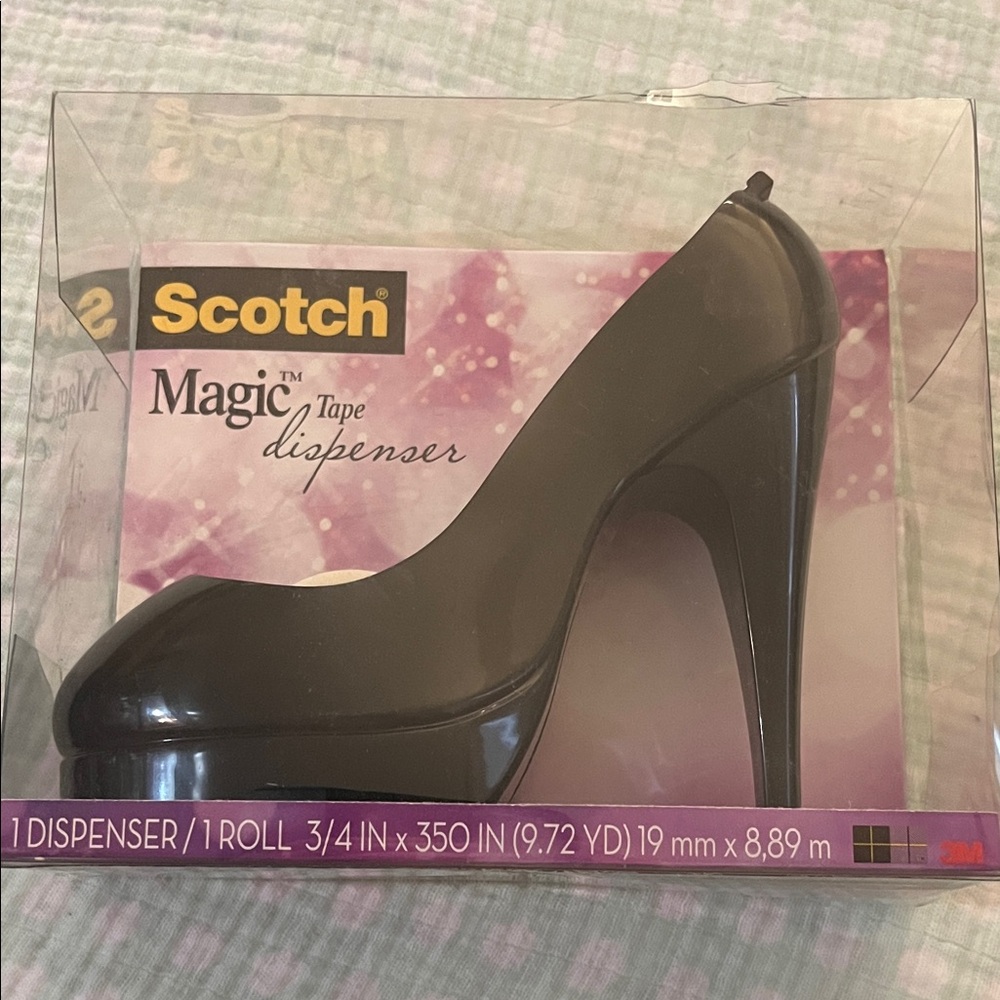 Scotch Magic Tape Dispenser~Black High Heel Tape Dispenser~ NIB